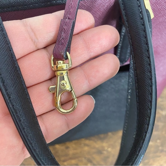 Michael Kors Jet Set Top Zip Snap Pocket Tote merlot and black - Picture 9 of 11